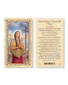 Saint Kateri Tekakwitha Prayer Laminated Holy Card.  Inc. of 25