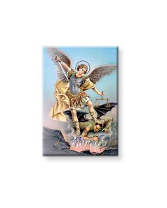 2" x 3" Saint Michael Magnetic Laminated Plaque
