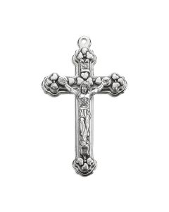 1 1/2 " Antiqued Silver Oxidized Stepped Up Crucifix