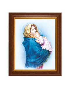 10 1/2" x 12 1/2" Walnut Finish Beveled Frame with 8" x 10" Madonna of the Streets Textured Art