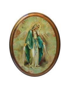 Our Lady of Grace Oval Wood Plaque