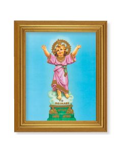10" x 12" Gold Leaf Finish Beveled Frame with 8" x 10" Divino Nino Textured Art