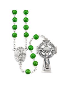 Saint Patrick Rosary with Round Shamrock Beads