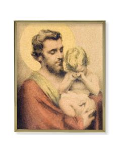 8" x 10" Gold Plaque Frame with a Chambers: St. Joseph with Crying Jesus Print
