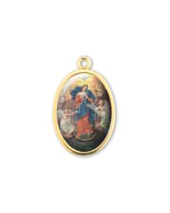 1" Our Lady Untier of Knots Gold Finish Picture Medal