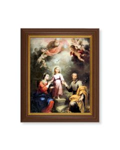 10 1/2" x 12 1/2" Walnut Finish Beveled Frame with 8" x 10" Heavenly and Earthly Trinities Textured Art