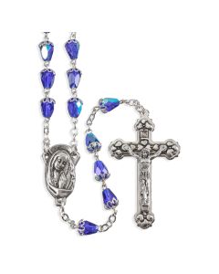 Sapphire Tear Shaped Bead Rosary