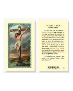 Oracion a Jesus Crucificado Holy Card