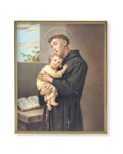 8" x 10" Gold Plaque Frame with a Saint Anthony Print
