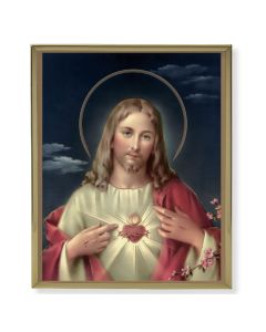 8" x 10" Gold Plaque Frame with a Simeone: Sacred Heart of Jesus Print