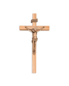 10" Oak Cross with Museum Gold Finish Corpus