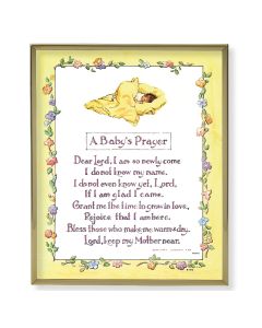 8" x 10" Gold Plaque Frame with a Baby Prayer Print