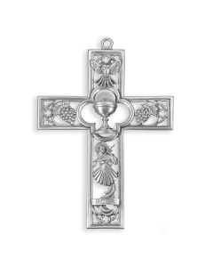 6" x 4 1/4" Cathedral Touch O.C.I.A. with Chalice Center Cross in Genuine Pewter