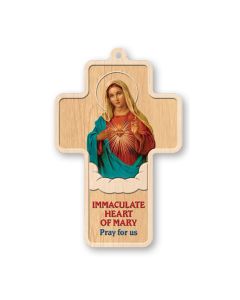 Immaculate Heart of Mary Laser Cut Wood Cross