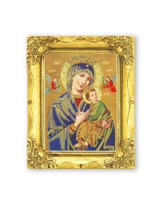 3" x 2" Antique Gold Frame with Our Lady of Perpetual Help Print-P65
