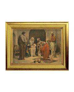 6 3/4" X 8 3/4" Gold Leaf Finish Frame with 5" X 7" Chambers: Adoration of the Magi Textured Art