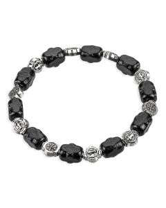St. Benedict Black and Benedictine Blessed Bead Bracelet