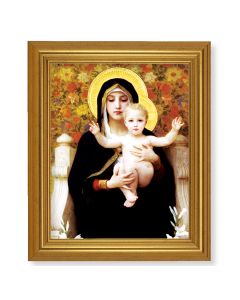 10" x 12" Gold Leaf Finish Beveled Frame with 8" x 10" Bouguereau: Madonna of the Lilies Textured Art