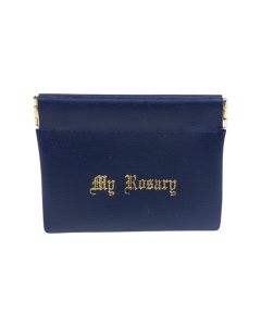 Blue Vinyl Leatherette Squeeze Rosary Case  (Inc. of 6) -P65