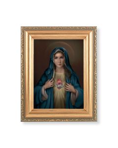 5.5" x 7" Antique Gold Frame with a Simeone: Immaculate Heart of Mary Print