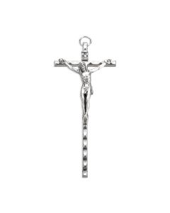 8" Hammered Nickel Cross with Antiqued Silver Corpus