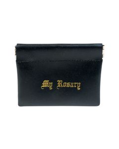 Black Vinyl Leatherette Squeeze Rosary Case (Inc. of 6) -P65