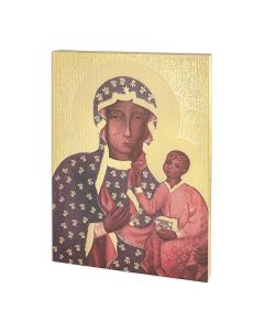 Our Lady of Czestochowa Textured Wood Plaque