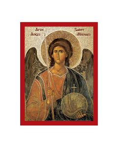 7 1/2" x 10" Orthodox Icon Archangel St. Michael Textured Wood Plaque
