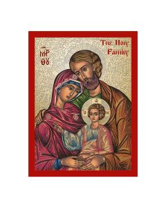 7 1/2" x 10" Orthodox Icon Holy Family Textured Wood Plaque