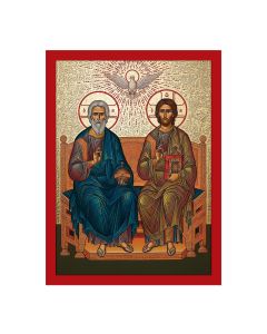 7 1/2" x 10" Orthodox Icon Holy Trinity Textured Wood Plaque
