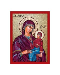 7 1/2" x 10" Orthodox Icon Saint Anne Textured Wood Plaque