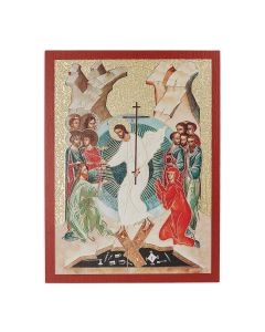 7 1/2" x 10" Orthodox Icon The Resurrection Textured Wood Plaque