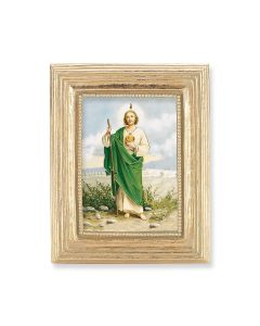 3 3/4" x 4 1/2" Gold Frame with a Saint Jude Print-P65