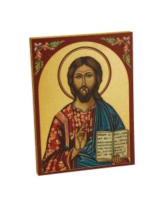 3" x 4" Christ the Teacher Gold Embossed Wood Plaque