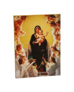 3" x 4" Bouguereau: Queen of Angels Gold Embossed Wood Plaque