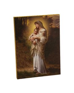 3" x 4" Divine Innocence Gold Embossed Wood Plaque