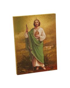 3" x 4" Saint Jude Gold Embossed Wood Plaque