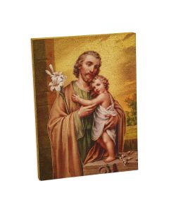 3" x 4" Saint Joseph Gold Embossed Wood Plaque