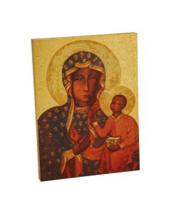 3" x 4" Our Lady of Czestochowa Gold Embossed Wood Plaque