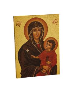 3" x 4" Our Lady of Romanus Gold Embossed Wood Plaque