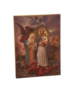 3" x 4" Saint Joseph Terror of Demons Textured Wood Plaque