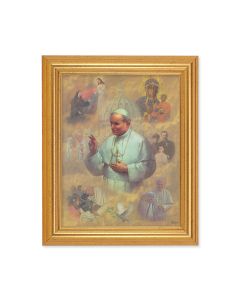 10" x 12" Gold Leaf Finish Beveled Frame with 8" x 10" St. John Paul II Textured Art