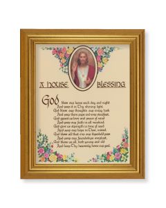 10" x 12" Gold Leaf Finish Beveled Frame with 8" x 10" A House Blessing Textured Art