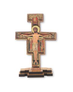 5" Italian Standing 3-D San Damiano Wood Cross