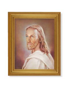 10" x 12" Gold Leaf Finish Beveled Frame with 8" x 10" Head of Christ Textured Art