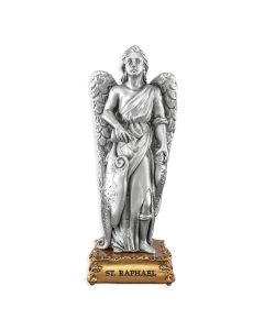 4 1/2" Pewter Saint Raphael Statue, Gift Boxed-P65