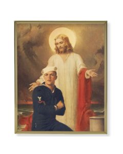 8" x 10" Gold Plaque Frame with a Chambers: Jesus with Sailor Prints