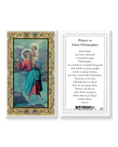 Saint Christopher Laminated Holy Card
