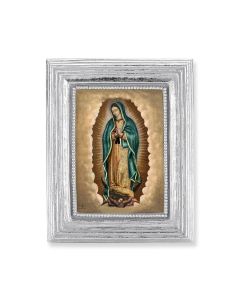 3 3/4" x 4 1/2" Silver Frame with a Our Lady of Guadalupe Print-P65