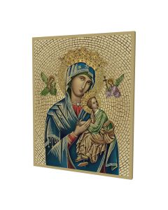 8" x 10" Gold Foil Mosaic Plaque of Our Lady of Perpetual Help